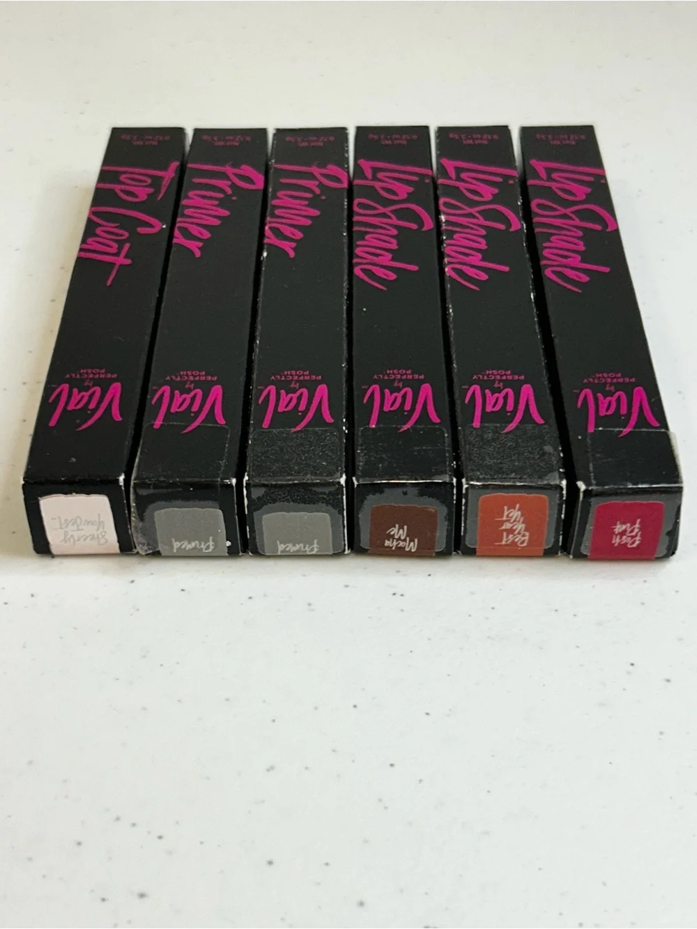Perfectly Posh | Vial Lip Shade, Primer & Top Coat Set of 6